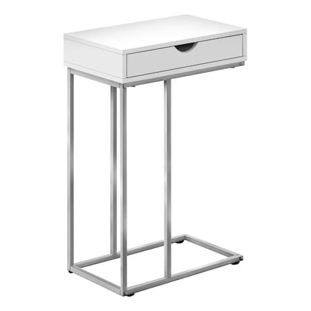 Monarch Specialties Side Table, 15.75 W, 24 H, Particle Board, Metal, White I 3774